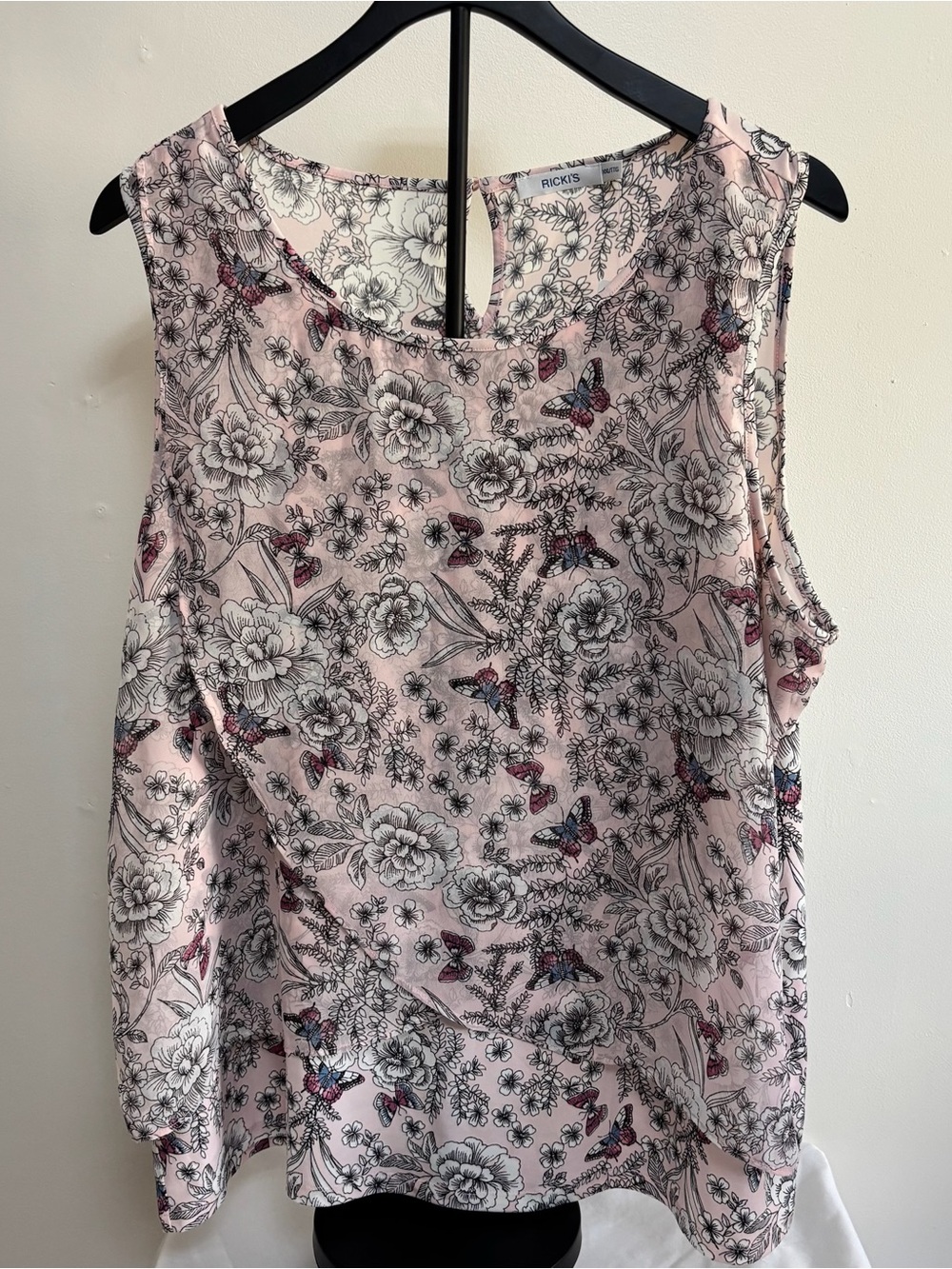 Ricki's Light Pink Floral & Butterfly Sleeveless Camisole